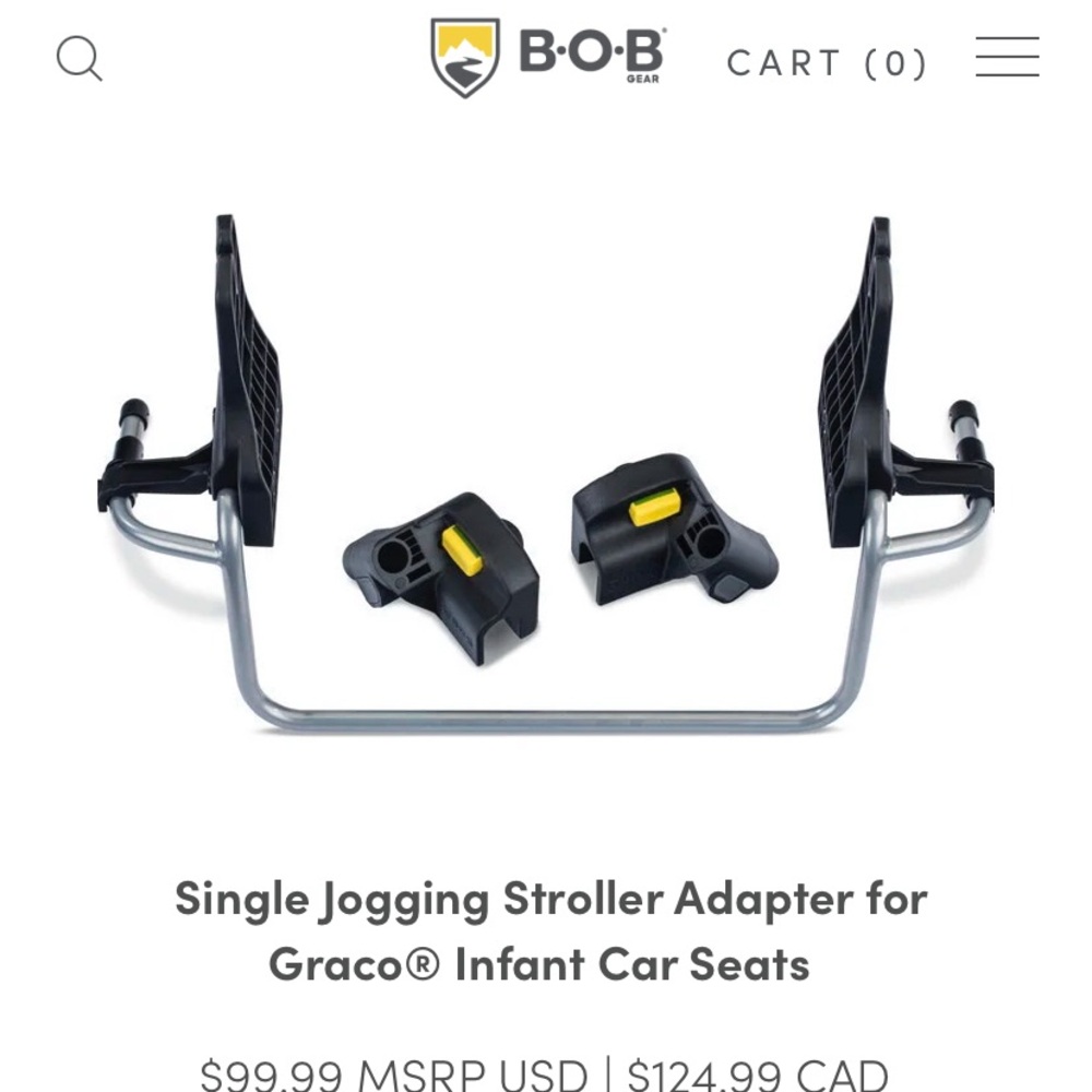 Single Jogging Stroller Adapter for Graco Infant Car Seats - Black